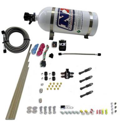 Nitrous Express - Nitrous Express 93046-10 DRY DIRECT PORT NITROUS SYSTEM 4 CYLINDER 10LB Bottle