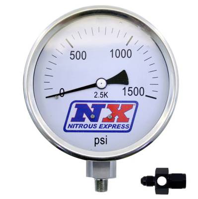 Nitrous Express - Nitrous Express 15542 Nitrous Pressure Gauge 4 inch-High Accuracy 6AN