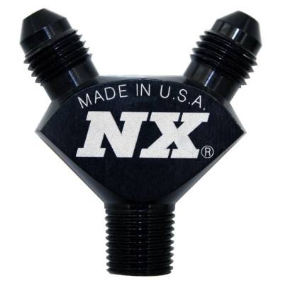 Nitrous Express - Nitrous Express 16378 1/8NPT x 3AN x 3AN Billet Pure-Flo Y Fitting Black