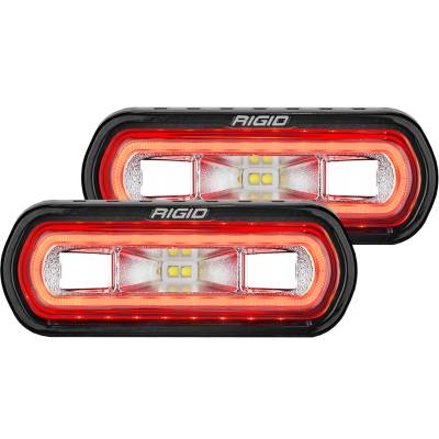 Rigid Industries - Rigid Industries 53122 SR-L Off-Road Spreader Pod Surface Mount Red Halo Pair