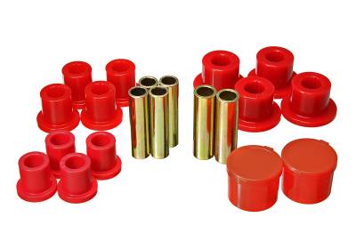 Energy Suspension - Energy Suspension 4.2156R Hyper-Flex Leaf Spring Bushing Set Red