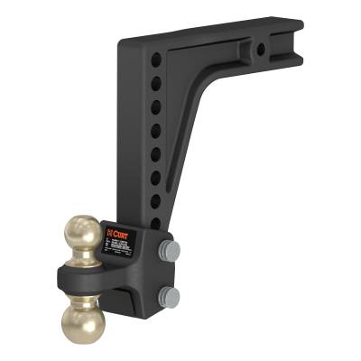 CURT - CURT 45939 HD Deep-Drop Adjustable Hitch Ball Mount w/Dual Ball 2.5" Shank 20K