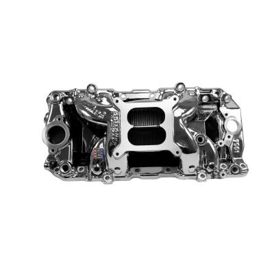 Edelbrock - Edelbrock 7561-CP RPM Air-Gap Intake Manifold Oval Port Chrome for Chevy BB