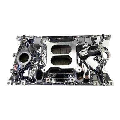 Edelbrock - Edelbrock 2716-CP Perf EPS Manifold Chrome Plasma Finish for Small-Block Chevy