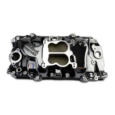 Edelbrock - Edelbrock 2161-BP Performer 2-O Manifold Oval Port Heads Black Plasma