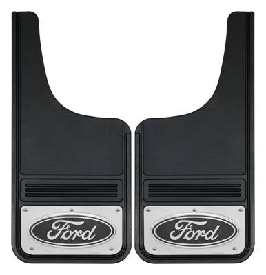 Gatorback - Gatorback 12"x26" Cut-Style Black Mud Flaps Ford Oval Logo GA1226CUTF