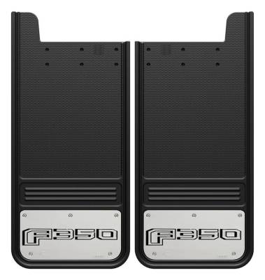 Gatorback - Gatorback 12"x26" Universal Black Mud Flaps F350 Logo GA1226F350-2