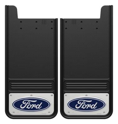 Gatorback - Gatorback 12"x26" Universal Black Mud Flaps Ford Oval Logo GB1226F-C