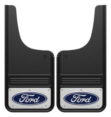 Gatorback - Gatorback 12"x26" Cut-Style Black Mud Flaps Ford Oval Logo GA1226CUTF-C
