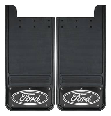 Gatorback - Gatorback 12"x26" Universal Black Mud Flaps Ford Oval Logo GB1226F-FULL