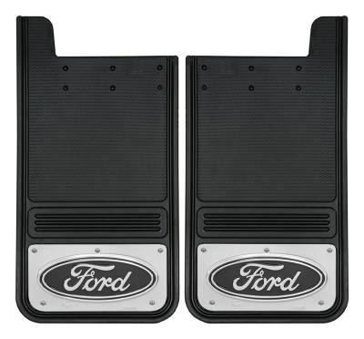Gatorback - Gatorback 12"x23" Universal Black Mud Flaps Ford Oval Logo GB1223F-B