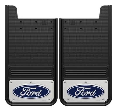 Gatorback - Gatorback 12"x23" Universal Black Mud Flaps Ford Oval Logo GB1223F-C