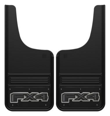 Gatorback - Gatorback 12"x26" Cut-Style Black Mud Flaps FX4 Logo GA1226CUTFX4-W2