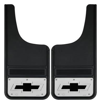 Gatorback - Gatorback 12"x26" Cut-Style Black Mud Flaps Bowtie Logo GB1226CUTBT-B
