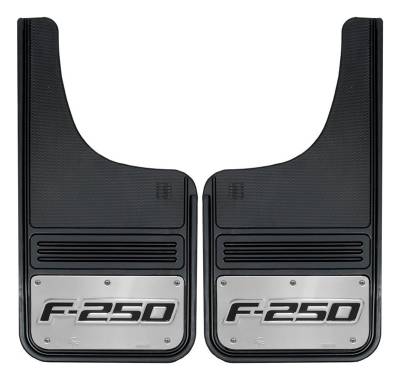 Gatorback - Gatorback 12"x23" Cut-Style Black Mud Flaps F250 Logo GB1223CUTF250