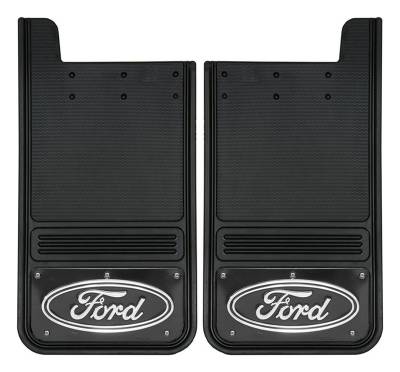 Gatorback - Gatorback 12"x23" Universal Black Mud Flaps Ford Oval Logo GB1223F-FULL
