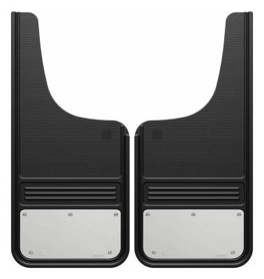 Gatorback - Gatorback 12"x26" Cut-Style Black Mud Flaps Blank Stainless GB1226CUTSS