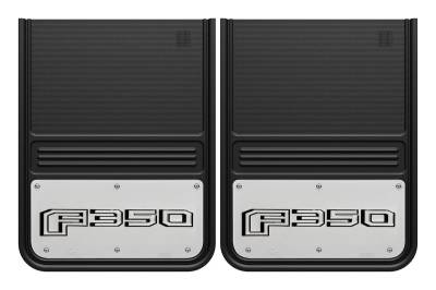 Gatorback - Gatorback 14"x18" Universal Black Mud Flaps F350 Logo GB1418F350-2
