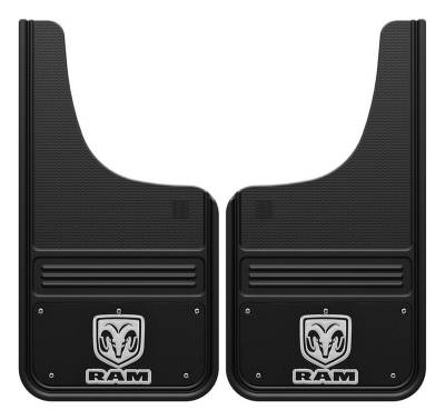 Gatorback - Gatorback 12"x23" Cut-Style Black Mud Flaps for RAM Head GB1223CUTRV-FULL