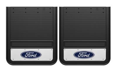 Gatorback - Gatorback 21"x24" Rear Dually Black Mud Flaps Ford Oval Logo GB2124F-C