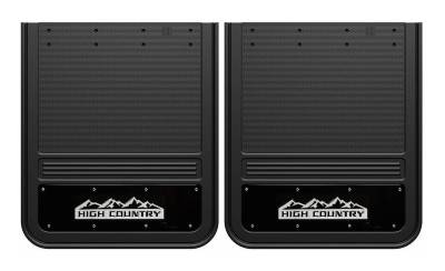 Gatorback - Gatorback GB2124HC-W 21"x24" Rear Dually Black Mud Flaps High Country Logo