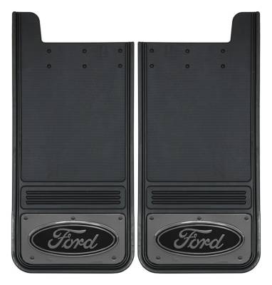 Gatorback - Gatorback 12"x26" Universal Black Mud Flaps Ford Oval Logo GM1226F-B