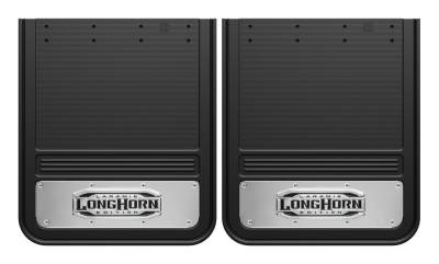 Gatorback - Gatorback 21"x24" Rear Dually Black Mud Flaps for Longhorn Logo GB2124L-2