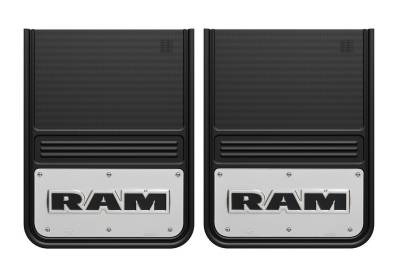 Gatorback - Gatorback 14"x18" Universal Black Mud Flaps for RAM Text Logo GB1418RT