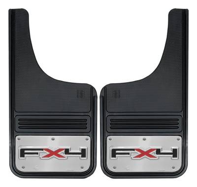 Gatorback - Gatorback 12"x23" Cut-Style Black Mud Flaps FX4 Logo GB1223CUTFX4