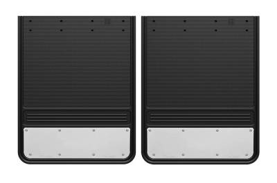 Gatorback - Gatorback 19"x24" Rear Dually Black Mud Flaps Blank Stainless GB1924SS