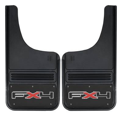 Gatorback - Gatorback 12"x23" Cut-Style Black Mud Flaps FX4 Logo GB1223CUTFX4-FULL