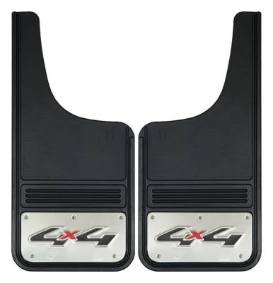 Gatorback - Gatorback 12"x26" Cut-Style Black Mud Flaps 4x4 Logo GB1226CUT4X4