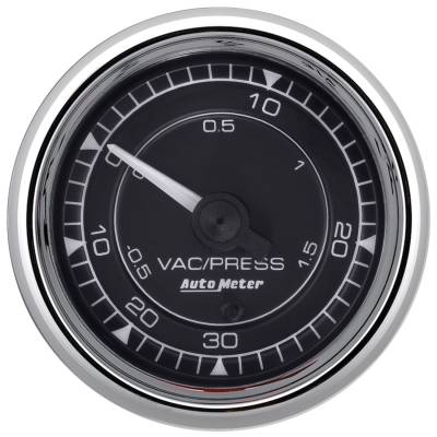 AutoMeter - AutoMeter 9759 Chrono Boost/Vacuum Gauge 30" HG/30PSI 2-1/16" Stepper Motor