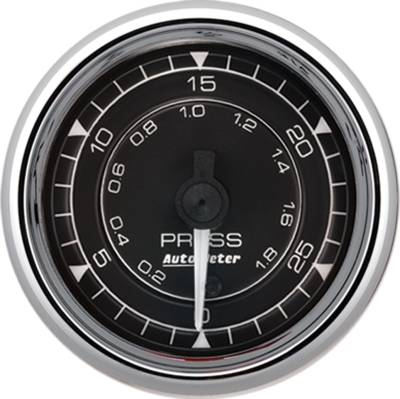 AutoMeter - AutoMeter 9764 Chrono Chrome Fuel Pressure Gauge 30PSI 2-1/16" Stepper Motor