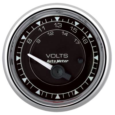 AutoMeter - AutoMeter 9792 Chrono Chrome Voltmeter Gauge 8-18V 2-1/16"
