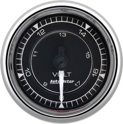 AutoMeter - AutoMeter 9791 Chrono Chrome Voltmeter Gauge 8-18V 2-1/16" Stepper Motor