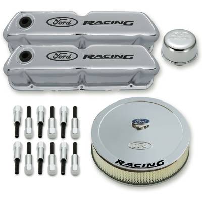 Ford Performance Parts - Ford Performance 302-510 Complete Dress Up Kit Chrome w/Ford Black Emblems
