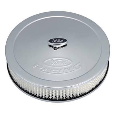 Ford Performance Parts - Ford Performance 302-350 Air Cleaner Kit Chrome Embossed Ford Logo 13"