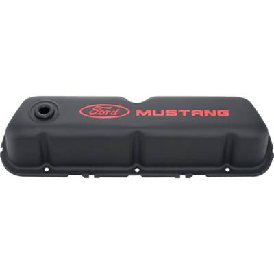 Ford Performance Parts - Ford Performance 302-101 Tall Valve Covers Steel Black/Red Mustang Logo for SBF