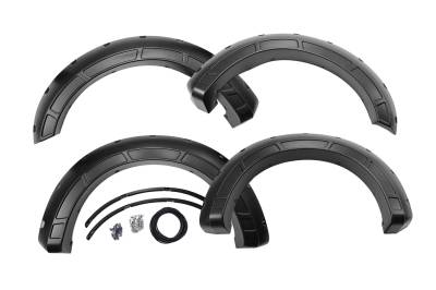 Rough Country Suspension Systems - Rough Country A-F21112-G1 Defender Fender Flares Black for 17-22 Super Duty