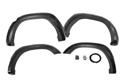 Rough Country Suspension Systems - Rough Country A-D10914 Defender Fender Flares Black for 19-24 RAM 1500 2WD/4WD