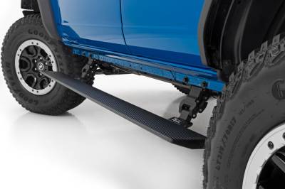 Rough Country Suspension Systems - Rough Country PSR51330 Power Running Boards Black for 21-26 Ford Bronco 4DR