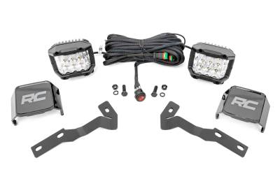 Rough Country Suspension Systems - Rough Country 71084 A-Pillar 3" LED Ditch Light Flood for 16-23 Tacoma 2WD/4WD