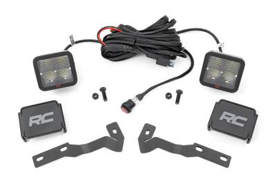 Rough Country Suspension Systems - Rough Country 81080 A-Pillar 2" LED Ditch Light Kit-Spot for 16-23 Toyota Tacoma
