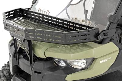 Rough Country Suspension Systems - Rough Country 97074 Front Cargo Rack Tray Black for Can-Am Defender HD8/9/10