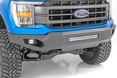 Rough Country Suspension Systems - Rough Country 10809A High Clearance Black Front Bumper for 21-23 Ford F150