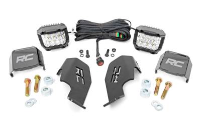 Rough Country Suspension Systems - Rough Country 92035 A-Pillar 2" LED Pod Ditch Light Kit for Honda Talon 1000