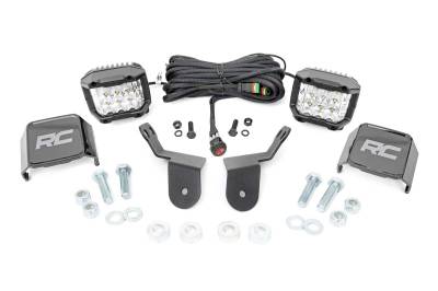 Rough Country Suspension Systems - Rough Country 92012 A-Pillar 2" LED Pod Ditch Light Kit for Honda Pioneer 1000