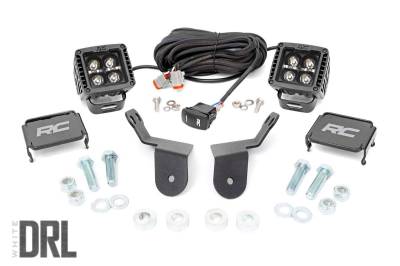 Rough Country Suspension Systems - Rough Country 92011 A-Pillar 2" LED Pod Ditch Light Kit for Honda Pioneer 1000