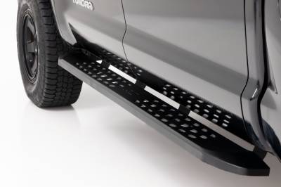 Rough Country Suspension Systems - Rough Country 4006 RPT2 Side Step Bars Black for 07-21 Toyota Tundra CrewMax